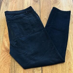 LOFT Deep Teal Velvet Button-Up Skinny Pants Size 14